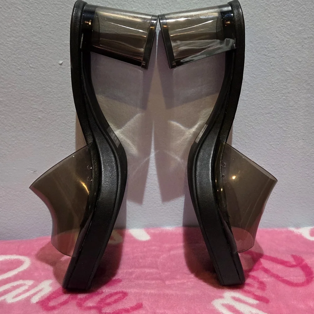 Wild Pair Women's Orleensv Black Vinyl Block Heel, Size 9.5M - Picture 3 of 7